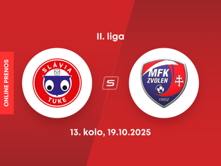 Slávia TU Košice - MFK Zvolen: ONLINE prenos zo zápasu 13. kola II. ligy.