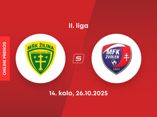 MŠK Žilina B - MFK Zvolen: ONLINE prenos zo zápasu 14. kola II. ligy.