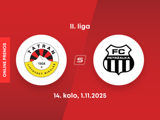 MFK Tatran Liptovský Mikuláš - FC Petržalka: ONLINE prenos zo zápasu 15. kola II. ligy.