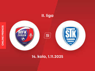 MFK Zvolen - FC ŠTK 1914 Šamorín: ONLINE prenos zo zápasu 15. kola II. ligy.