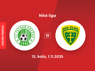FC Tatran Prešov - MŠK Žilina: ONLINE prenos zo zápasu 13. kola Niké ligy.