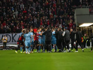 Šarvátka na konci zápasu 11. kola Niké ligy Spartak Trnava - Slovan Bratislava.