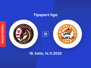 HC Prešov - HK Dukla Michalovce: ONLINE prenos zo zápasu 18. kola Tipsport ligy.