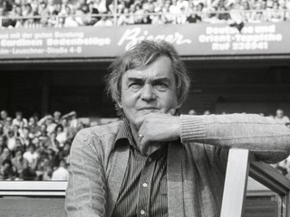 Ernst Happel v roku 1986 ako tréner Hamburgu. 