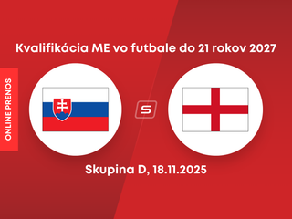Slovensko U21 - Anglicko U21: ONLINE prenos zo zápasu kvalifikácie ME hráčov do 21 rokov 2027.