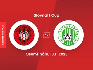 MŠK Púchov - FC Tatran Prešov: ONLINE prenos zo zápasu osemfinále Slovnaft Cupu.
