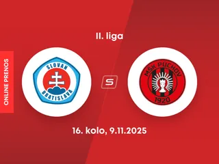 ŠK Slovan Bratislava B - MŠK Púchov: ONLINE prenos zo zápasu 16. kola II. ligy.