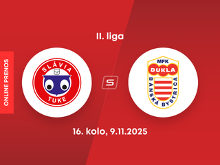 Slávia TU Košice - MFK Dukla Banská Bystrica: ONLINE prenos zo zápasu 16. kola II. ligy.