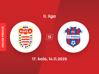 MFK Dukla Banská Bystrica - FC ViOn Zlaté Moravce: ONLINE prenos zo zápasu 17. kola II. ligy.