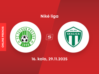 FC Tatran Prešov - MFK Skalica: ONLINE prenos zo zápasu 16. kola Niké ligy.