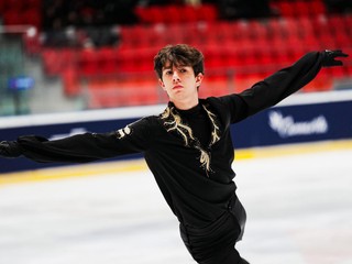 Adam Hagara počas voľnej jazdy na majstrovstvách štyroch krajín v Prešove.