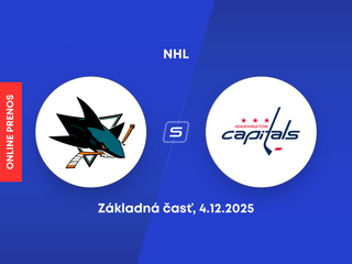 San Jose Sharks - Washington Capitals: ONLINE prenos zo zápasu NHL.