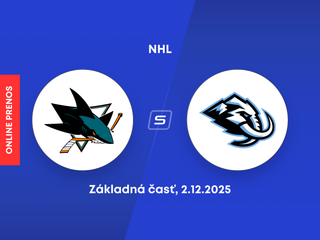 San Jose Sharks - Utah Mammoth: ONLINE prenos zo zápasu NHL.