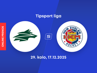 Vlci Žilina - HKM Zvolen: ONLINE prenos zo zápasu 29. kola Tipsport ligy.
