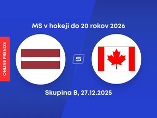 Lotyšsko - Kanada: ONLINE prenos zo zápasu skupiny B na MS v hokeji do 20 rokov 2026.