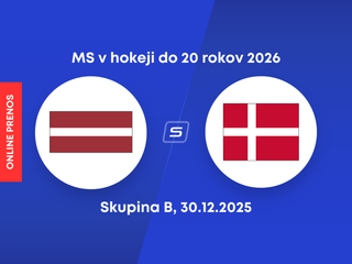 Lotyšsko - Dánsko: ONLINE prenos zo zápasu skupiny B na MS v hokeji do 20 rokov 2026.