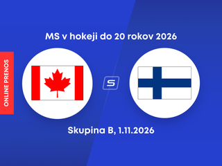 Kanada - Fínsko: ONLINE prenos zo zápasu skupiny B na MS v hokeji do 20 rokov 2026.