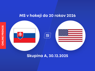 Slovensko - USA, ONLINE prenos z MS v hokeji do 20 rokov 2026 (U20).