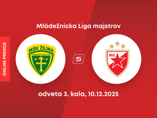 MŠK Žilina - Crvena Zvezda Belehrad: ONLINE prenos z mládežníckej Ligy majstrov.
