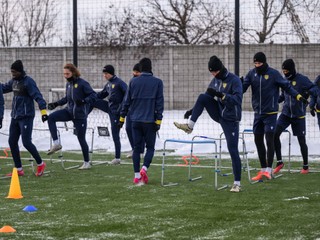 Futbalisti DAC Dunajskej Stredy počas tréningu