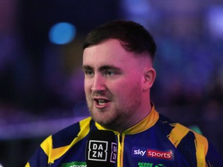 England's Luke Littler speaks during an interview ahead of the World Darts Championships final match against Gian van Veen of the Netherlands at Alexandra Palace in London, Saturday, Jan. 3, 2026.(AP Photo/Dave Shopland)