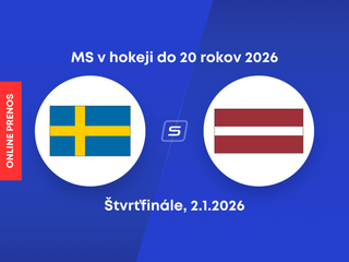 Švédsko - Lotyšsko, ONLINE prenos zo štvrťfinále MS v hokeji do 20 rokov 2026 (U20).