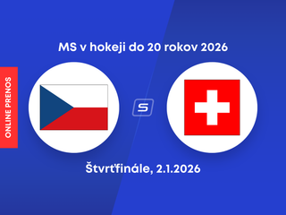Česko - Švajčiarsko, ONLINE prenos zo štvrťfinále MS v hokeji do 20 rokov 2026 (U20).