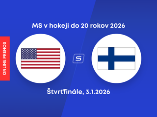USA - Fínsko, ONLINE prenos zo štvrťfinále MS v hokeji do 20 rokov 2026 (U20).