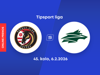 HC Prešov - Vlci Žilina: ONLINE prenos zo zápasu 45. kola Tipsport ligy.