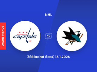 Washington Capitals - San Jose Sharks: ONLINE prenos zo zápasu NHL.