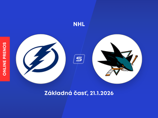 Tampa Bay Lightning - San Jose Sharks: ONLINE prenos zo zápasu NHL.