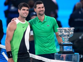 Carlos Alcaraz a Novak Djokovič pred finále dvojhry mužov na Australian Open 2026.