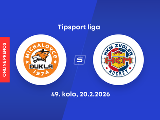 HK Dukla Michalovce - HKM Zvolen: ONLINE prenos zo zápasu 49. kola Tipsport ligy.