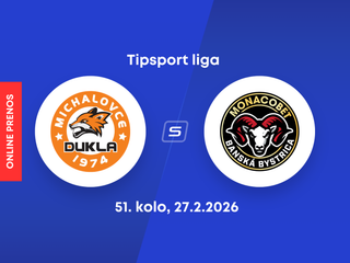 HK Dukla Michalovce - HC MONACObet Banská Bystrica: ONLINE prenos zo zápasu 51. kola Tipsport ligy.
