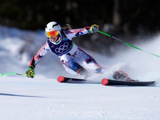 Norway's Thea Louise Stjernesund speeds down the course, during an alpine ski, women's giant slalom race, at the 2026 Winter Olympics, in Cortina d'Ampezzo, Italy, Sunday, Feb. 15, 2026. (AP Photo/Robert F. Bukaty)

- 2026 Winter Olympic Games;Winter Olympic games;Olympic games;Sports;Events;XXV Olympiad;Olympics 2026;Milan Cortina Olympics;Winter Olympics 2026;Milan Cortina Winter Olympics;2026 Milan Cortina Olympic Games;Olympics;Winter Games