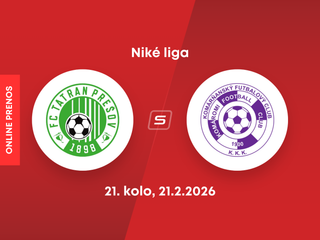 FC Tatran Prešov - KFC Komárno: ONLINE prenos zo zápasu 21. kola Niké ligy.