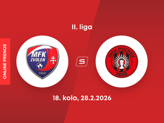 MFK Zvolen - MŠK Púchov: ONLINE prenos zo zápasu 18. kola II. ligy.