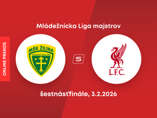 MŠK Žilina - Liverpool FC: ONLINE prenos z mládežníckej Ligy majstrov.