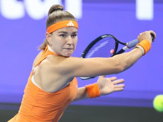 Česká tenistka Karolína Muchová vo finále turnaja WTA v Dauhe.