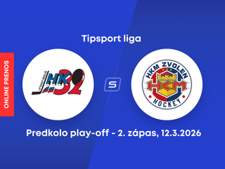 Hk 32 Liptovský Mikuláš - HKM Zvolen: ONLINE prenos z 2. zápasu predkola play-off Tipsport ligy.