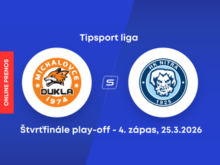 HK Dukla Michalovce - HK Nitra: ONLINE prenos zo 4. zápasu štvrťfinále play-off Tipsport ligy.