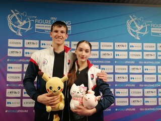 Laura Hečková a Alex Války po voľných jazdách na MS juniorov 2026 v Tallinne.