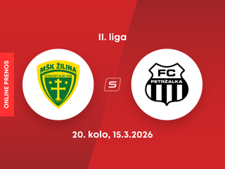 MŠK Žilina B - FC Petržalka: ONLINE prenos zo zápasu 20. kola II. ligy.