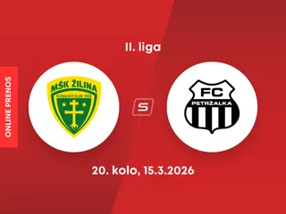 MŠK Žilina B - FC Petržalka: ONLINE prenos zo zápasu 20. kola II. ligy.