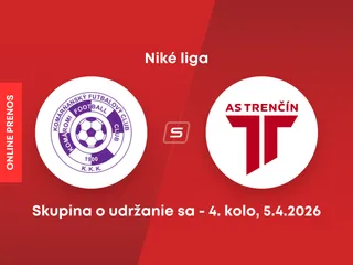 KFC Komárno - AS Trenčín: ONLINE prenos zo zápasu 4. kola skupiny o udržanie sa v Niké lige.
