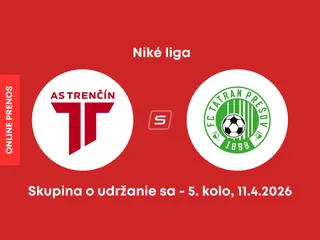 AS Trenčín - FC Tatran Prešov: ONLINE prenos zo zápasu 5. kola skupiny o udržanie sa v Niké lige.