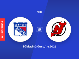 New York Rangers - New Jersey Devils: ONLINE prenos zo zápasu NHL.