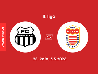 FC Petržalka - MFK Dukla Banská Bystrica: ONLINE prenos zo zápasu 28. kola II. ligy.