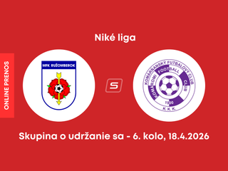 MFK Ružomberok - KFC Komárno: ONLINE prenos zo zápasu 6. kola skupiny o udržanie sa v Niké lige.