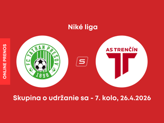 FC Tatran Prešov - AS Trenčín: ONLINE prenos zo zápasu 7. kola skupiny o udržanie sa v Niké lige.